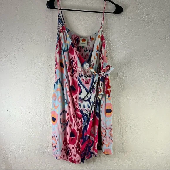 Farm Rio Crepe Boboikat Mini Wrap Mini Dress in Multi - Picture 4 of 13